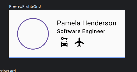 Final result of the ProfileGrid composable